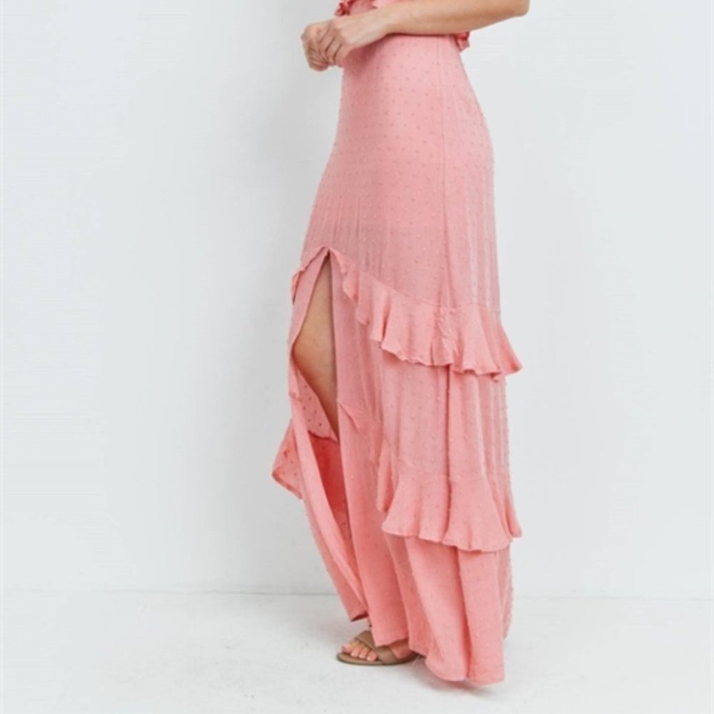 PINK MAXI TEXTURED DRESS - Picture 8 of 10